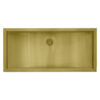 Ruvati 34 x 14 inch Brushed Gold Polished Brass Rectangular Bathroom Sink Undermount - RVH6134GG