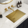 Ruvati 34 x 14 inch Brushed Gold Polished Brass Rectangular Bathroom Sink Undermount - RVH6134GG