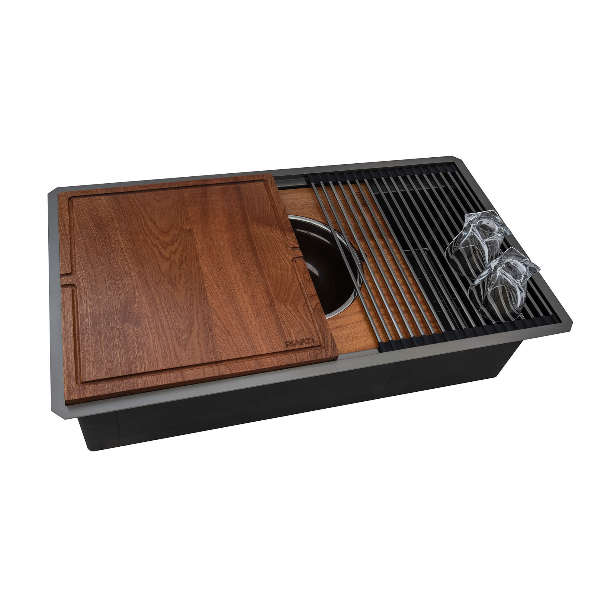 Gunmetal Black Workstation Kitchen Sink