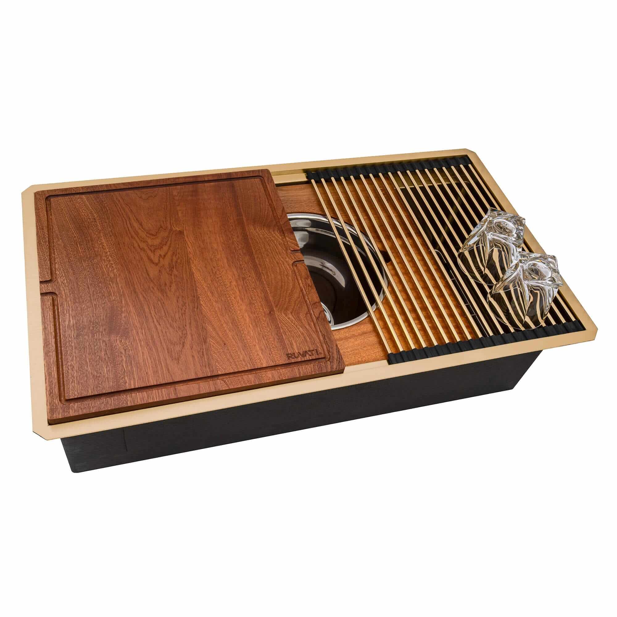 Matte Gold Workstation Kitchen Sink