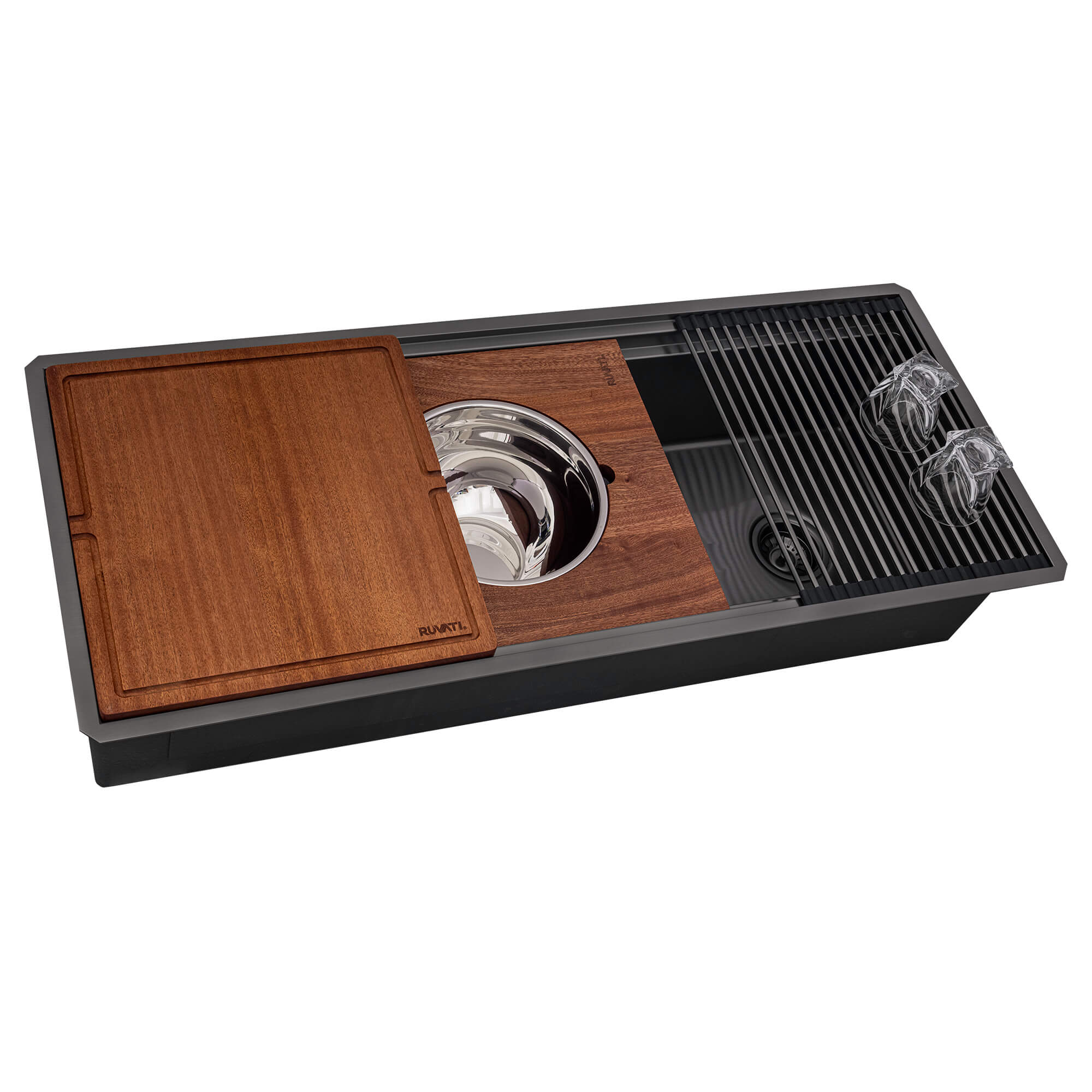 Gunmetal Black Undermount Workstation Sink