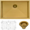 Ruvati 33-inch Undermount Satin Brass Matte Gold Stainless Steel Kitchen Sink 16 Gauge Single Bowl - RVH6433GG