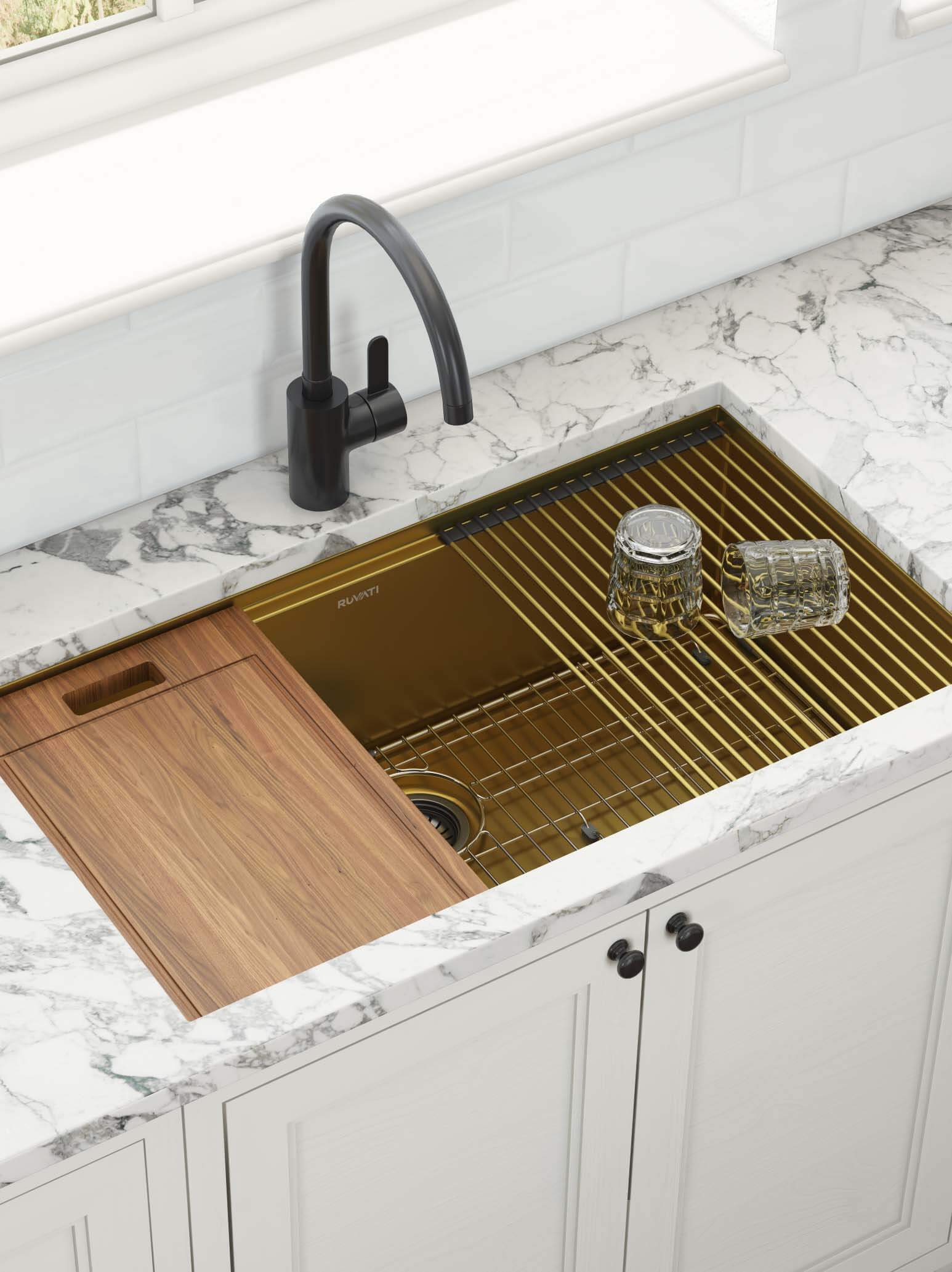 Luxury Finishes Add Style to Functionality: The New Giana Collection by Ruvati Brings Gold and Black Options