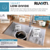 Ruvati 33-inch Low-Divide Undermount 60/40 Double Bowl 16 Gauge Rounded Corners Stainless Steel Kitchen Sink - RVH7419 Ruvati 33-inch Low-Divide Undermount 60/40 Double Bowl 16 Gauge Rounded Corners Stainless Steel Kitchen Sink - RVH7419