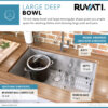 Ruvati 33-inch Undermount 16 Gauge Rounded Corners Large Kitchen Sink Stainless Steel Single Bowl - RVH7433 Ruvati 33-inch Undermount 16 Gauge Rounded Corners Large Kitchen Sink Stainless Steel Single Bowl - RVH7433