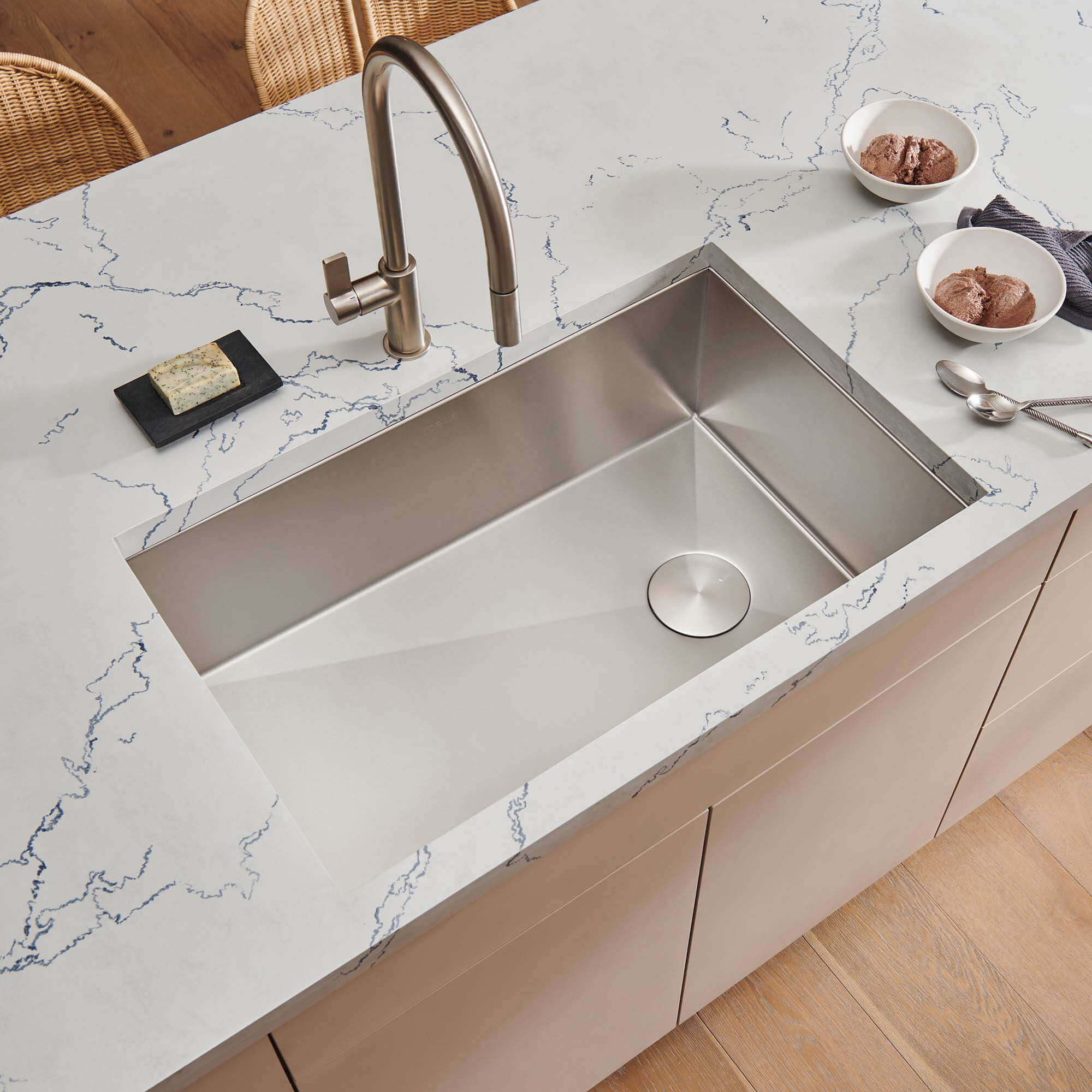 Offset Drain Undermount Kitchen Sink