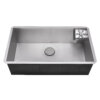 Ruvati Glass Rinser and Sink Combo 33-inch Undermount 16 Gauge Stainless Steel Rounded Corners Kitchen Sink Single Bowl - RVH7533