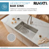 Ruvati® HexBottom™ 30-inch Scratch Resistant Embossed Texture Kitchen Sink Stainless Steel - RVH7630