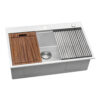 Ruvati 33 x 22 inch Workstation Ledge Drop-in 16 Gauge Rounded Corners Stainless Steel Kitchen Sink Single Bowl - RVH8003