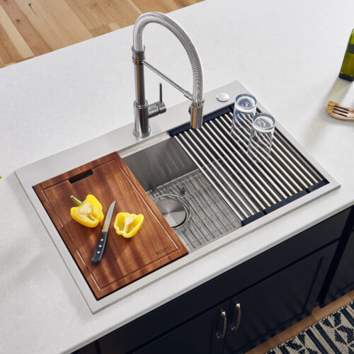 Workstation Drop-in Kitchen Sink Stainless Steel