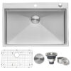 Ruvati 33 x 22 inch Drop-in 16 Gauge Stainless Steel Rounded Corners Topmount Kitchen Sink Single Bowl - RVH8005