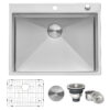 Ruvati 28-inch Drop-in Topmount 16 Gauge Stainless Steel Rounded Corners Kitchen Sink Single Bowl - RVH8008 Ruvati 28-inch Drop-in Topmount 16 Gauge Stainless Steel Rounded Corners Kitchen Sink Single Bowl - RVH8008