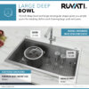 Ruvati 30 x 22 inch Workstation Drop-in Topmount Rounded Corners 16 Gauge Ledge Stainless Steel Kitchen Sink Single Bowl - RVH8030