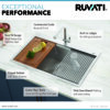 Ruvati 30 x 22 inch Workstation Drop-in Topmount Rounded Corners 16 Gauge Ledge Stainless Steel Kitchen Sink Single Bowl - RVH8030