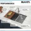 Ruvati 33 x 22 inch Workstation Drop-in 60/40 Double Bowl Topmount Rounded Corners 16 Gauge Stainless Steel Ledge Kitchen Sink - RVH8035 Ruvati 33 x 22 inch Workstation Drop-in 60/40 Double Bowl Topmount Rounded Corners 16 Gauge Stainless Steel Ledge Kitchen Sink - RVH8035