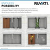 Ruvati 33 x 22 inch Workstation Drop-in 60/40 Double Bowl Topmount Rounded Corners 16 Gauge Stainless Steel Ledge Kitchen Sink - RVH8035 Ruvati 33 x 22 inch Workstation Drop-in 60/40 Double Bowl Topmount Rounded Corners 16 Gauge Stainless Steel Ledge Kitchen Sink - RVH8035