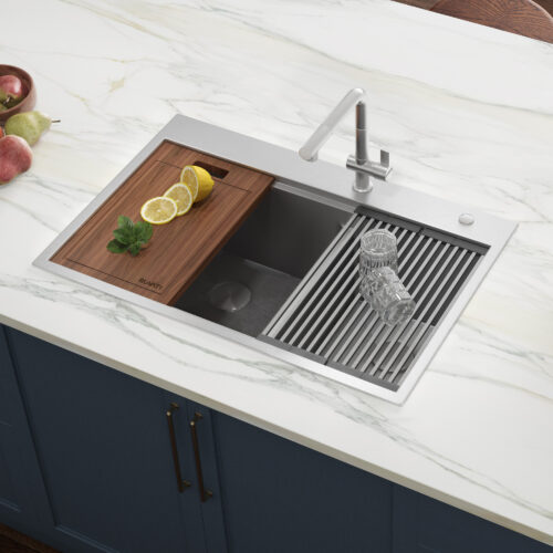 Workstation Double Bowl Drop-in Sink