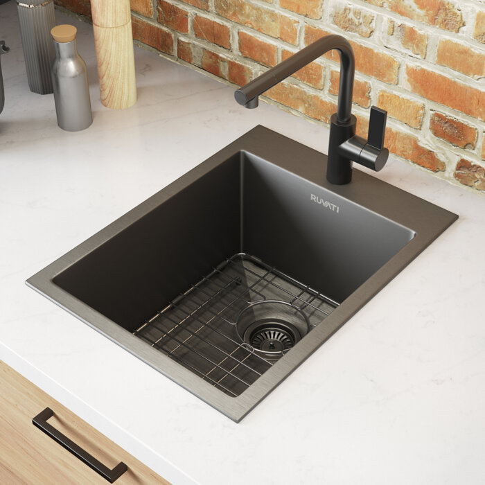 Gunmetal Black Drop-in Bar Sink