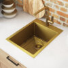 Ruvati 15 x 20 inch Polished Brass Matte Gold Stainless Steel Drop-in Topmount Bar Prep Sink Single Bowl - RVH8110GG