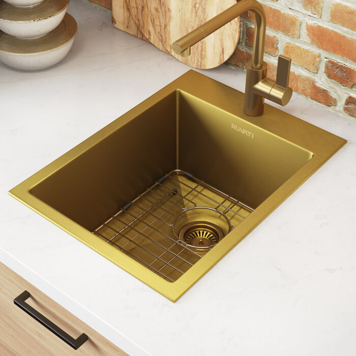 Matte Gold Drop-in Bar Sink