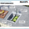 Ruvati 15 x 20 inch Workstation Drop-in Topmount Bar Prep RV Sink 16 Gauge Stainless Steel - RVH8210