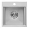 Ruvati 15 x 15 inch Workstation Drop-in Topmount Bar Prep RV Sink 16 Gauge Stainless Steel - RVH8215