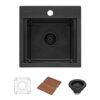 Ruvati 15 inch Gunmetal Black Stainless Steel Workstation Wet Bar Sink Drop-in Topmount - RVH8215BL