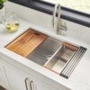 Rounded Corners Workstation Stainless Steel Sink