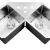 Ruvati Corner Butterfly Undermount Kitchen Sink 16 Gauge 44" Double Bowl - RVH8400