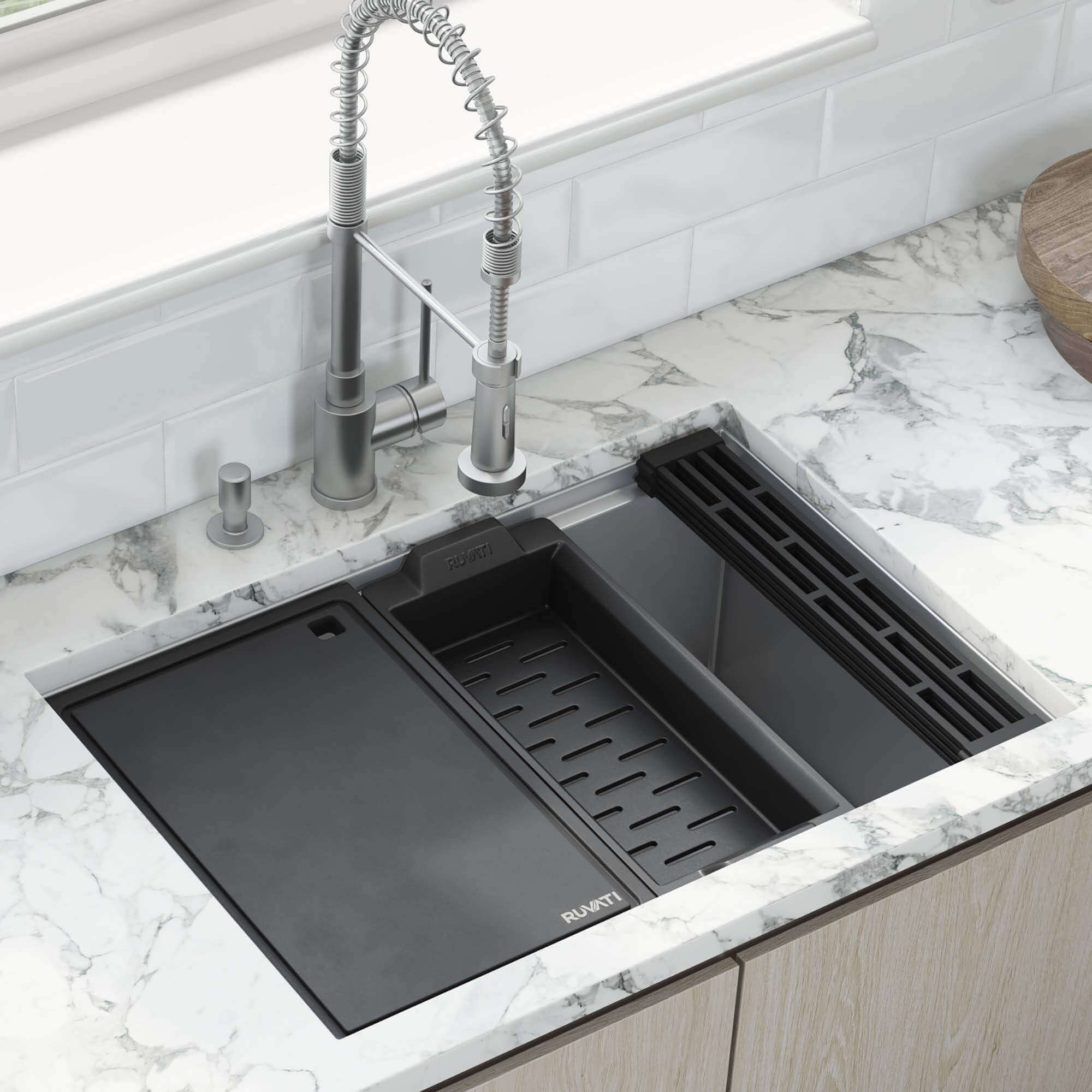 Slope Bottom Offset Drain Kitchen Sink