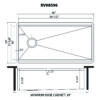 Ruvati 36-inch Workstation Slope Bottom Offset Drain Undermount 16 Gauge Kitchen Sink - RVH8596