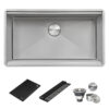 Ruvati HexBottom™ 33-inch Workstation Scratch Resistant Embossed Texture Kitchen Sink Stainless Steel - RVH8633