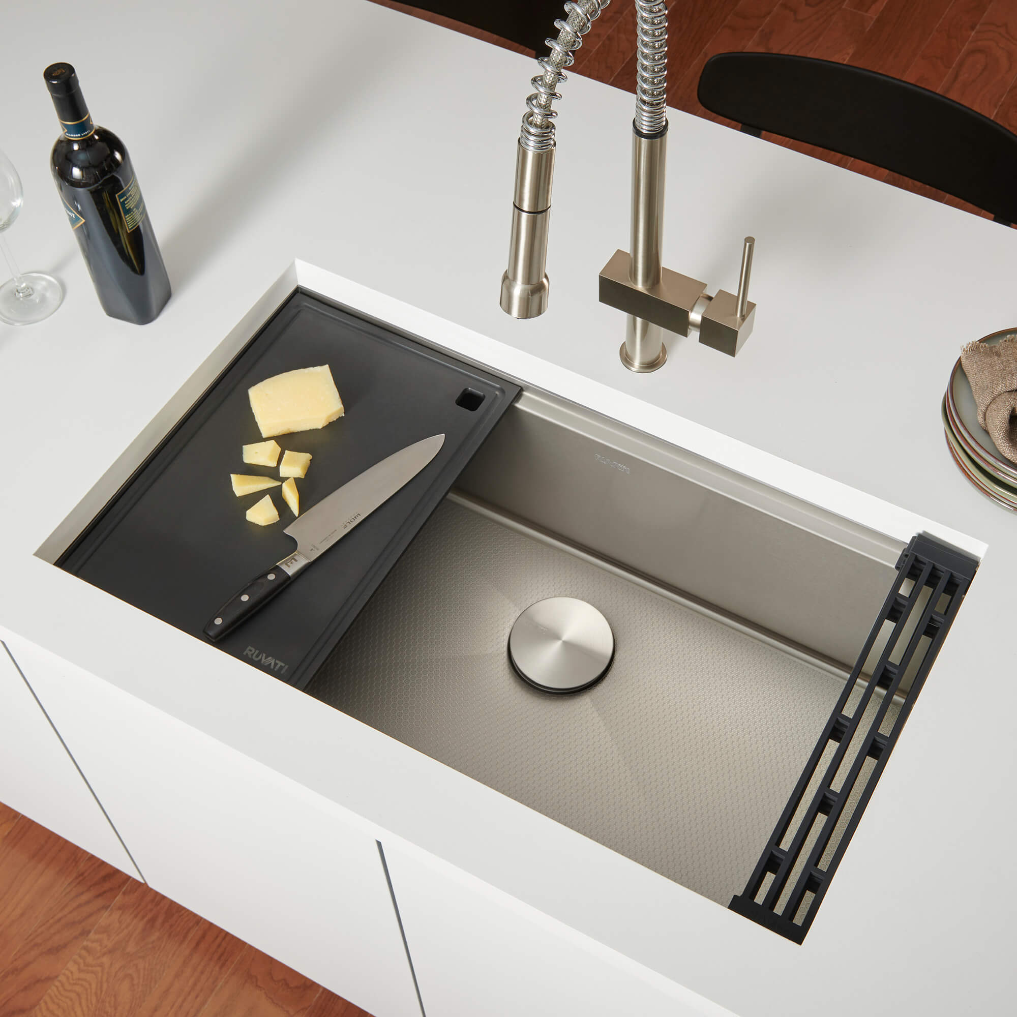 Hex Bottom Workstation Kitchen Sink