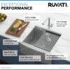 Ruvati 24-inch Apron-front Workstation Farmhouse Kitchen Sink 16 Gauge Stainless Steel Single Bowl - RVH9020 Ruvati 24-inch Apron-front Workstation Farmhouse Kitchen Sink 16 Gauge Stainless Steel Single Bowl - RVH9020