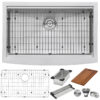 Ruvati 30-inch Apron-front Workstation Farmhouse Kitchen Sink 16 Gauge Stainless Steel Single Bowl - RVH9100
