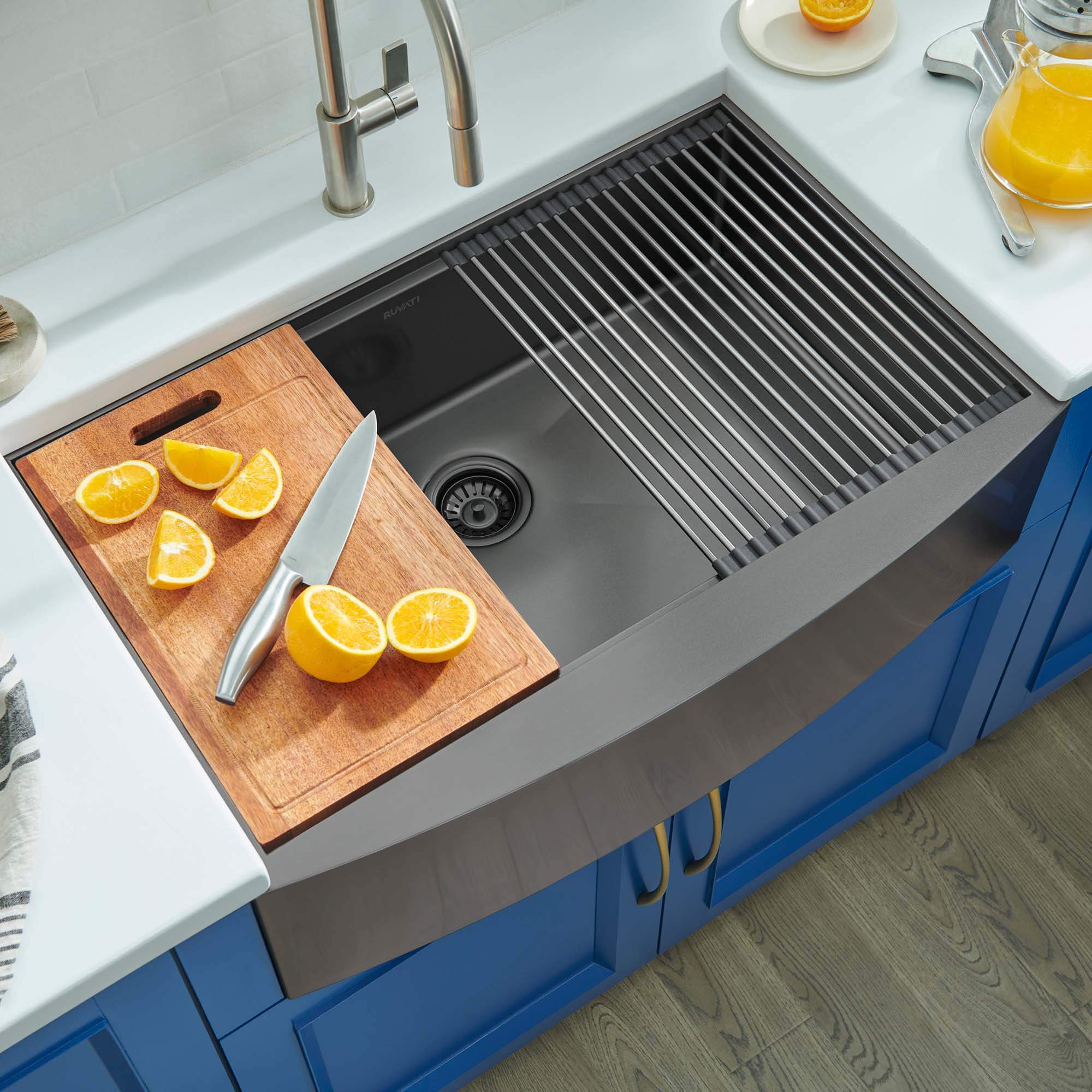 Gunmetal Black Apron-Front Sink