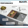 Ruvati 36-inch Apron-front Workstation Farmhouse Kitchen Sink 16 Gauge Stainless Steel Single Bowl - RVH9300 Ruvati 36-inch Apron-front Workstation Farmhouse Kitchen Sink 16 Gauge Stainless Steel Single Bowl - RVH9300