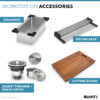 Ruvati 36-inch Apron-front Workstation Farmhouse Kitchen Sink 16 Gauge Stainless Steel Single Bowl - RVH9300 Ruvati 36-inch Apron-front Workstation Farmhouse Kitchen Sink 16 Gauge Stainless Steel Single Bowl - RVH9300