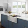 Ruvati 36" Apron-front Workstation Low-Divide Double Bowl 50/50 Farmhouse Kitchen Sink 16 Gauge Stainless Steel - RVH9301