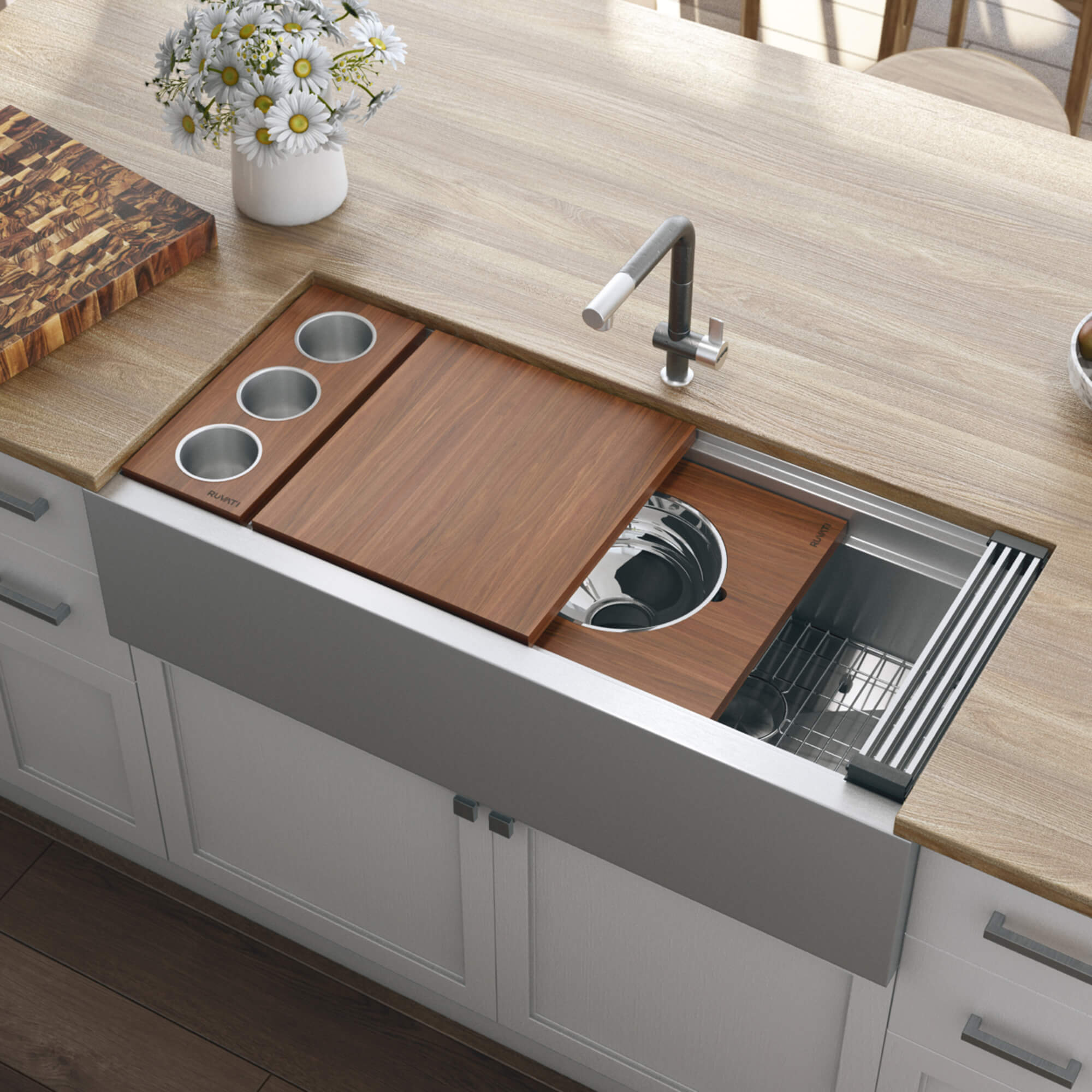 Experience Ruvati at KBIS 2022 Ledge Kitchen Sink Farmhouse
