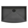 Ruvati 33-inch Apron-Front Farmhouse Kitchen Sink - Gunmetal Black Matte Stainless Steel Single Bowl - RVH9733BL
