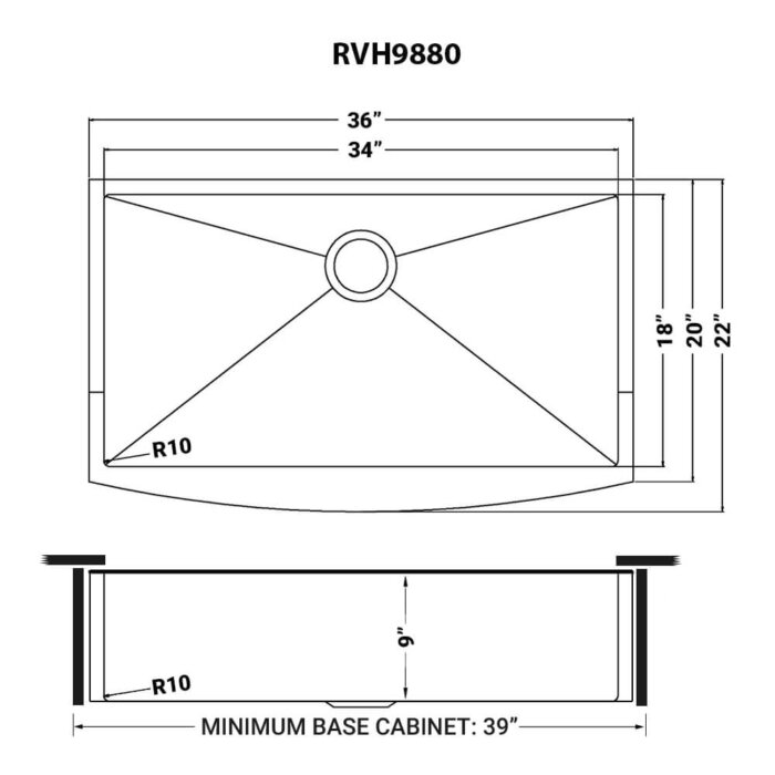 Ruvati 36-inch Apron-Front Farmhouse Kitchen Sink - Brass Tone Matte Gold Stainless Steel Single Bowl - RVH9880GG