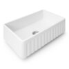 Ruvati 33 x 20 inch Fireclay Reversible Farmhouse Apron-Front Kitchen Sink Single Bowl - White - RVL2300WH