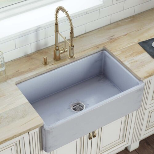 Coastal Blue Distressed Fireclay Sink
