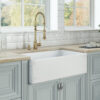 Ruvati 33 x 20 inch Fireclay Reversible Farmhouse Apron-Front Kitchen Sink Specialty Finish - Distressed White - RVL2300SW