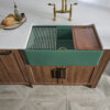 Ruvati 33 inch Fireclay Workstation Emerald Green Farmhouse Kitchen Sink Apron Front Single Bowl - RVL2387EG