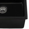 Ruvati 24-inch Fireclay Undermount / Drop-in Topmount Kitchen Sink Single Bowl - Glossy Black - RVL2420BK
