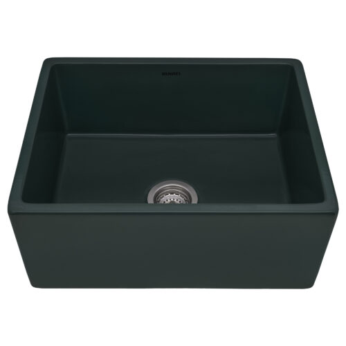Ruvati 23-inch Fireclay Farmhouse Kitchen Laundry Utility Sink Single Bowl - Emerald Green - RVL2468EG