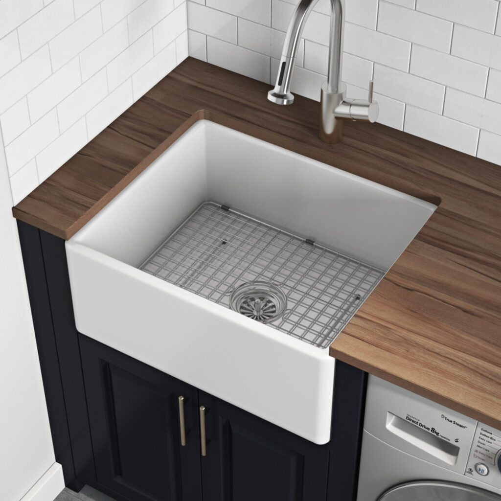 White Fireclay Laundry Utility Sink