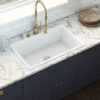 Ruvati 27-inch Fireclay Undermount / Drop-in Topmount Kitchen Sink Single Bowl - White - RVL2707WH